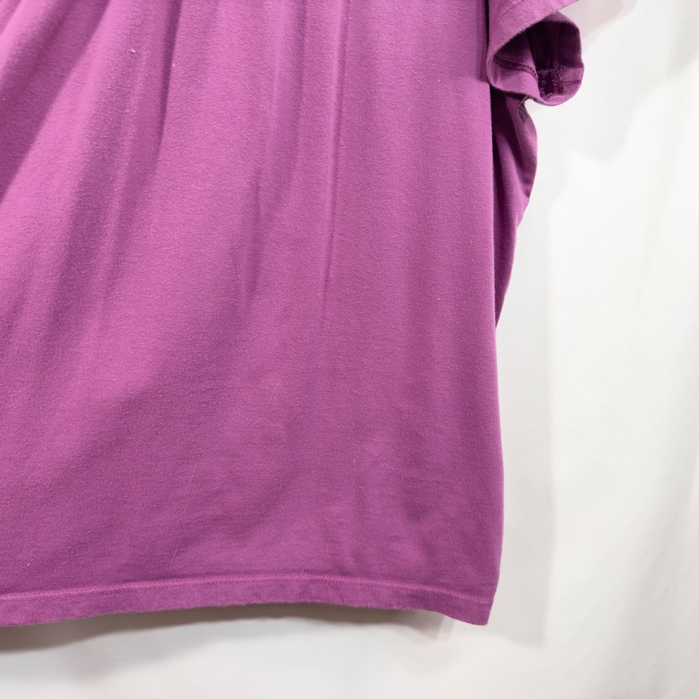 Liz & Me Plus Size 30W 32W Top 4X Purple Floral Top V Neck Short Sleeve 350 - Picture 7 of 7
